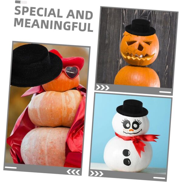 Set 10 Mini Cappelli Cilindro Neri per Bambole, Decorazioni DIY e Cosplay