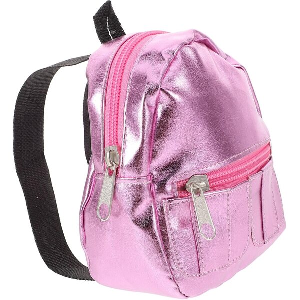 Mini Zaino per Bambole 18 Pollici Rosa - Accessorio Casa e Scuola in Miniatura