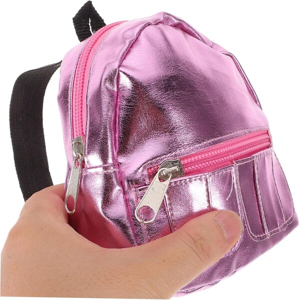 Mini Zaino per Bambole 18 Pollici Rosa - Accessorio Casa e Scuola in Miniatura