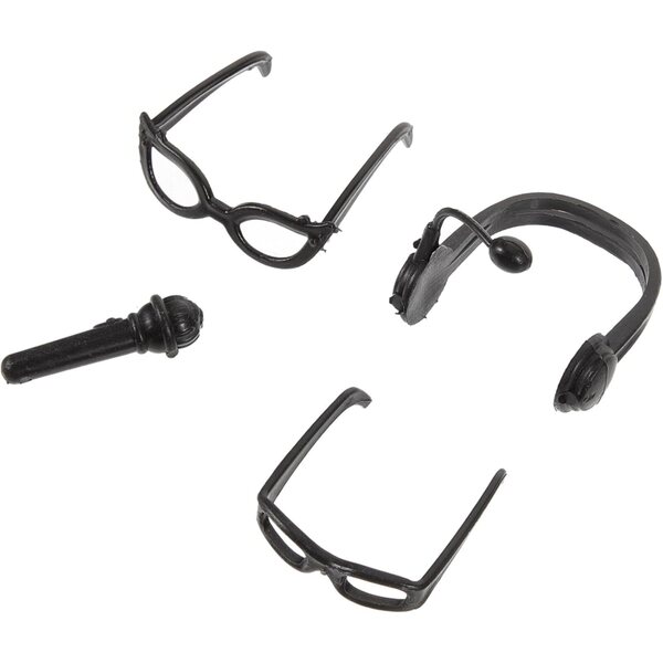 Set Accessori Mini Casco, Occhiali e Microfono per Bambole - Decorazioni DIY