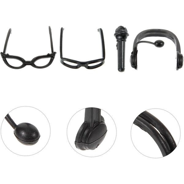 Zubehörset Mini-Helm, Brille und Mikrofon für Puppen – DIY-Dekorationen