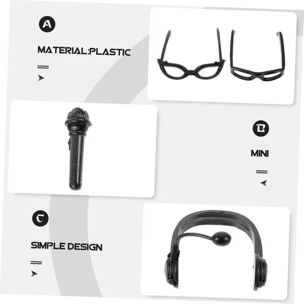 Zubehörset Mini-Helm, Brille und Mikrofon für Puppen – DIY-Dekorationen