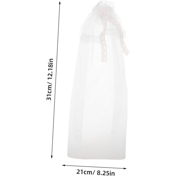 Set 3 Veli da Sposa per Bambole in Tulle e Pizzo per Costumi Miniature