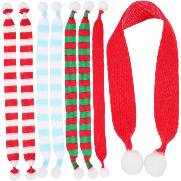 Levemolo 8 Mini Sciarpe di Natale per Decorazioni e Accessori bamboles in Poliestere