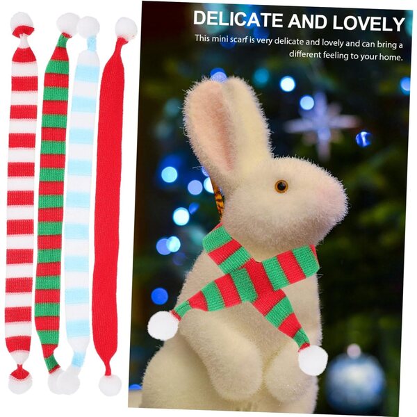 Levemolo 8 Mini Sciarpe di Natale per Decorazioni e Accessori bamboles in Poliestere
