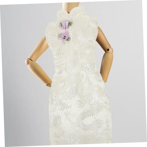 Set di 3 vestiti per bambole cinesi Cheongsam in tessuto facile da vestire