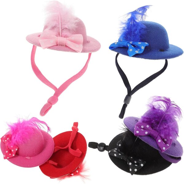 Set 6 Mini Cappelli Fantasia per Pupazzi, Accessori Decorativi per Feste e Artigianato