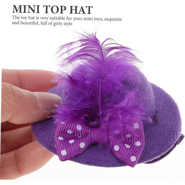 Set 6 Mini Cappelli Fantasia per Pupazzi, Accessori Decorativi per Feste e Artigianato