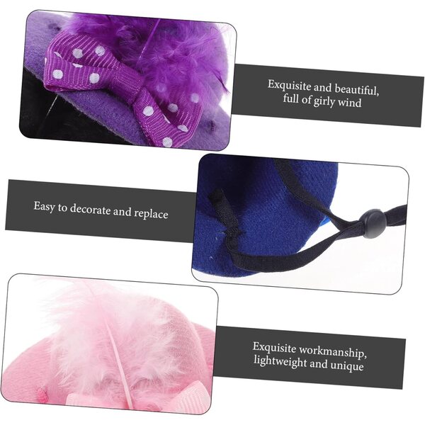 Set 6 Mini Cappelli Fantasia per Pupazzi, Accessori Decorativi per Feste e Artigianato