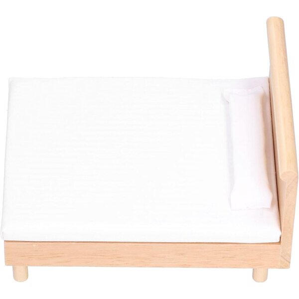 Letto Doppio in Miniatura 1:12 in Rovere – Mobili Casa delle Bambole Picysa