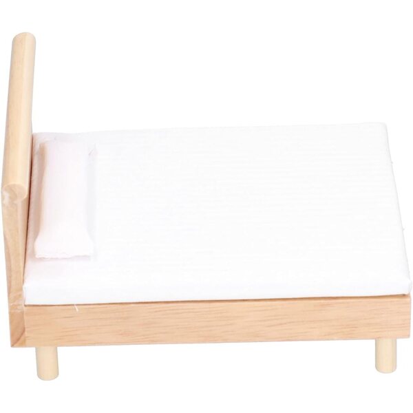 Letto Doppio in Miniatura 1:12 in Rovere – Mobili Casa delle Bambole Picysa