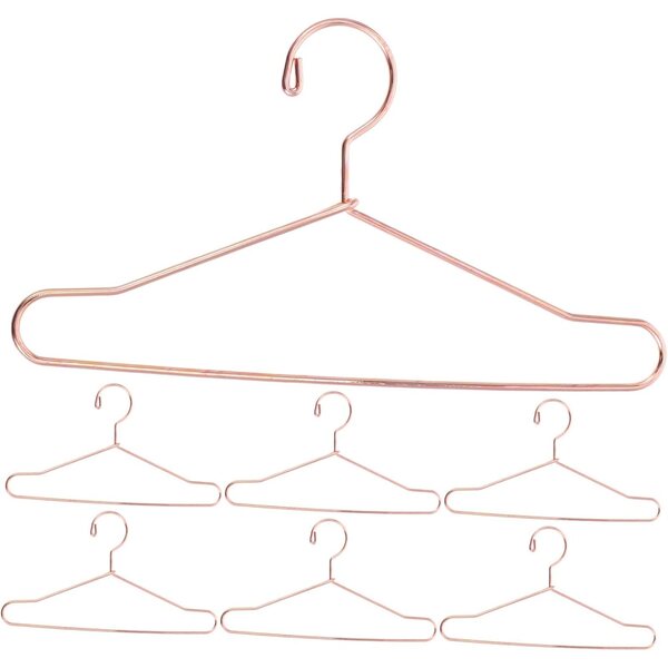 Set 10 Mini Cintre in Metallo Oro per Vestiti Bambole e Animali Domestici