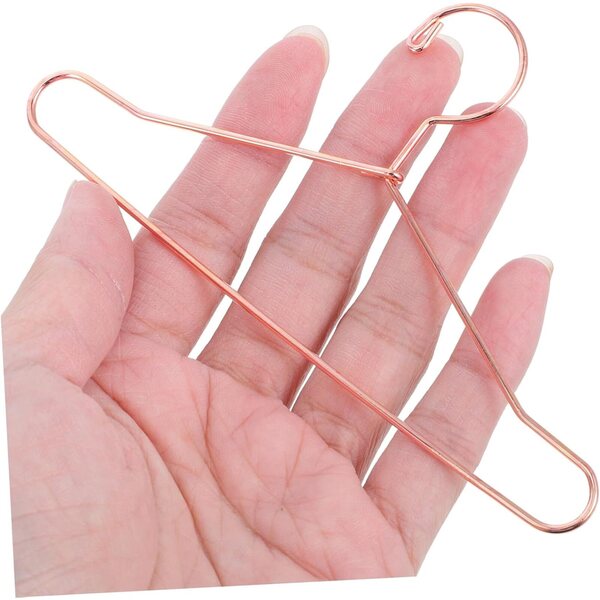 Set 10 Mini Cintre in Metallo Oro per Vestiti Bambole e Animali Domestici