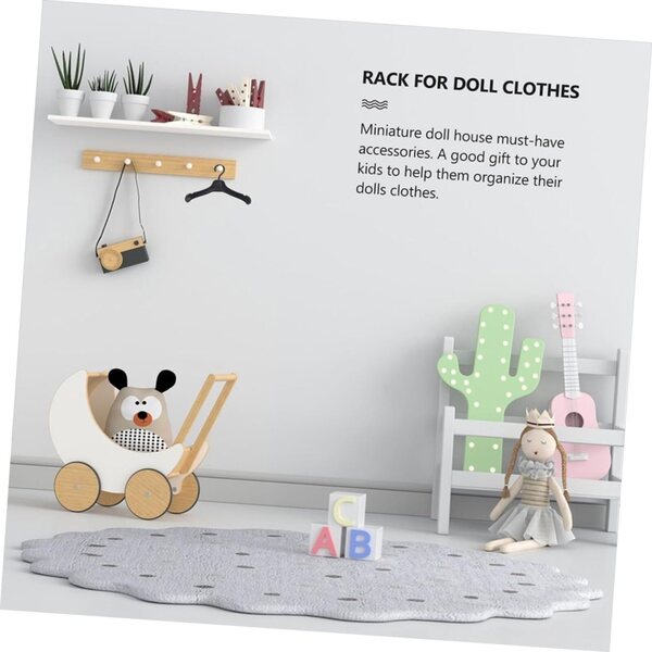 Set 60 Mini Cintres in Plastica per bamboles Neri, Bianchi e Rosa, Accessori Organizzazione