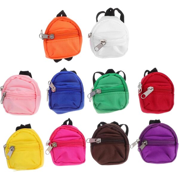 Set 10 Mini Zaini per Bambole con Cerniera Funzionale - Accessori di Gioco Creativi