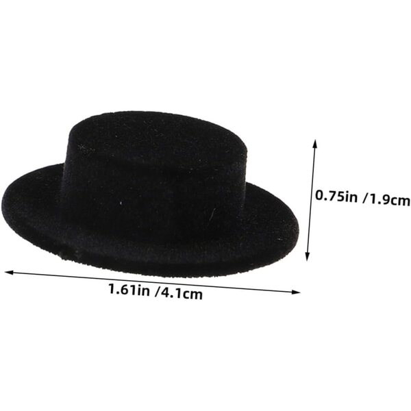 Set 15 Mini Cappelli Neri per Bambole Scarpe Accessori DIY Decorazioni Creative