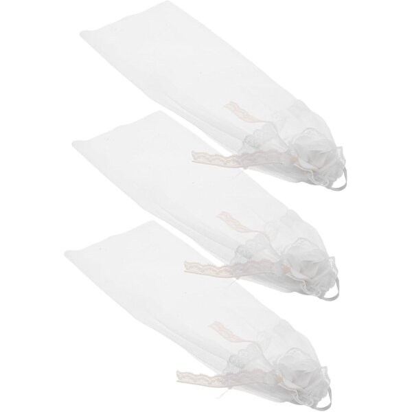 Set mit 3 Hochzeitsschleier für Puppen aus Tüll mit Spitze – elegante Miniatur-Accessoires