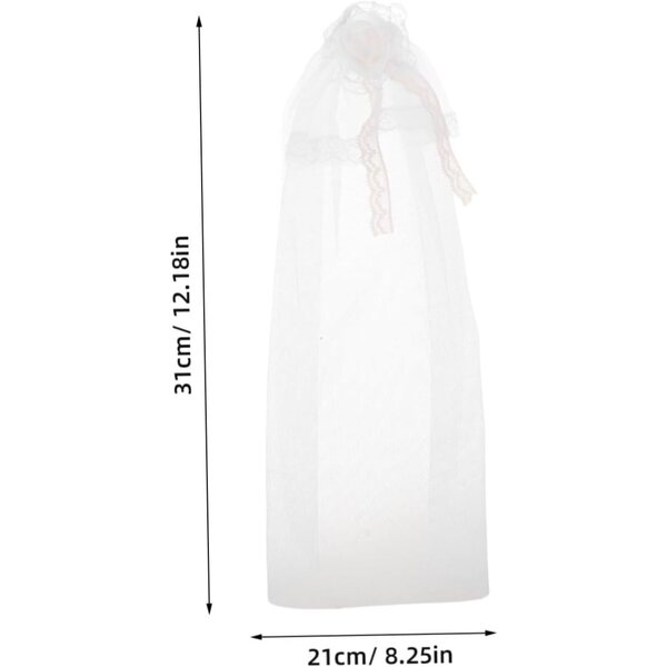 Set 3 Velette da Sposa per Bambole in Tulle con Pizzo - Accessori Miniatura Eleganti