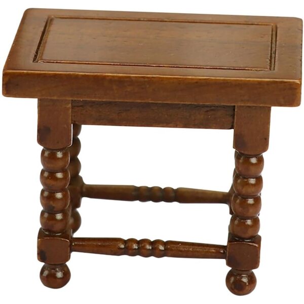 Sgabello Classico in Legno Marrone per Casa delle Bambole Scala 1:12