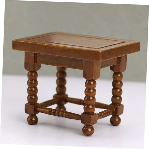 Sgabello Classico in Legno Marrone per Casa delle Bambole Scala 1:12