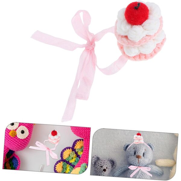 Mini cappello lavorato a mano a forma di torta per animali di peluche e bambole - Accessorio festivo