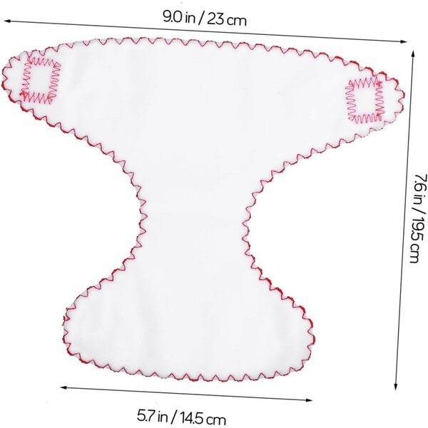 6 Pannolini Lavabili per Bambole in Tessuto con Fascia Regolabile - Accessori per Giochi di Ruolo