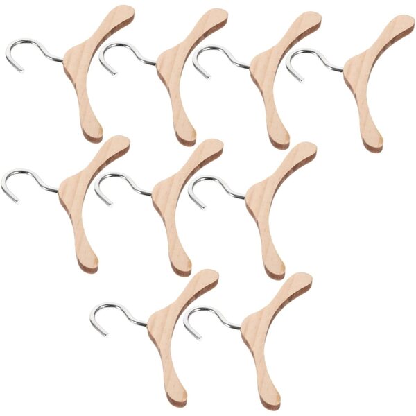 Set 10 Cintre in Legno per Bambole BJD 6 cm - Organizer Miniatura Pratico e Resistente
