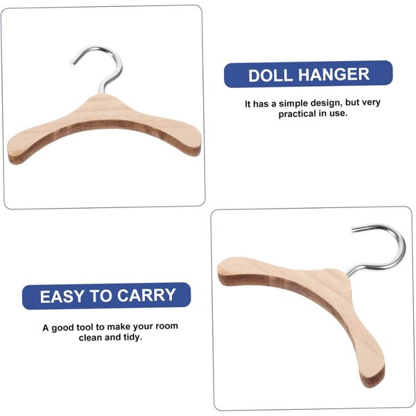 Set 10 Cintre in Legno per Bambole BJD 6 cm - Organizer Miniatura Pratico e Resistente