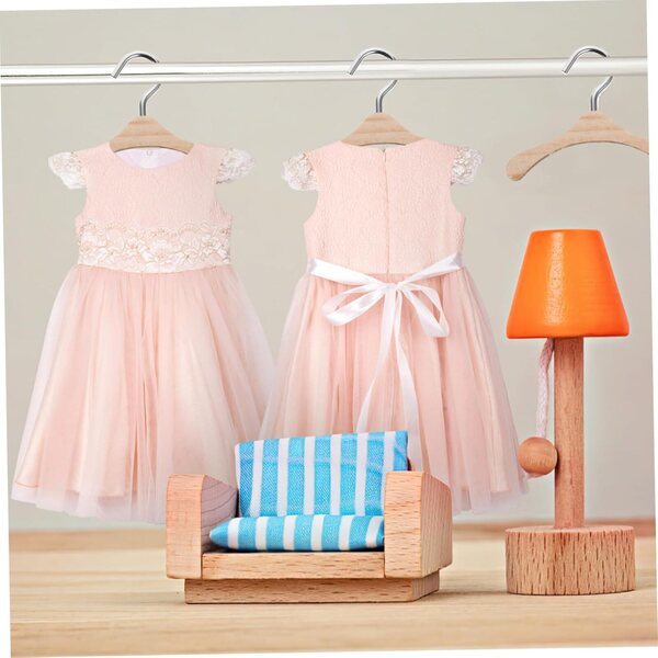 Set 10 Cintre in Legno per Bambole BJD 6 cm - Organizer Miniatura Pratico e Resistente