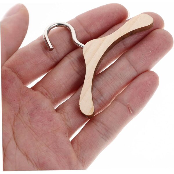 Set 10 Cintre in Legno per Bambole BJD 6 cm - Organizer Miniatura Pratico e Resistente