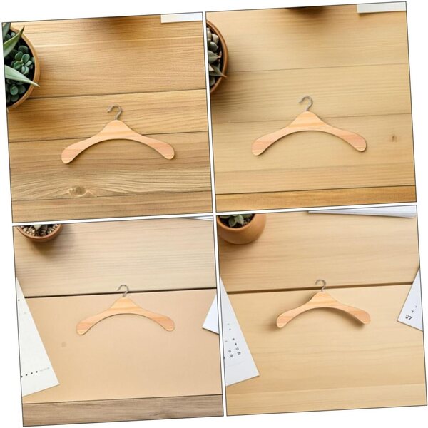 Set 12 Cintres in Legno Naturale per Vestiti di Bambole - Miniature per Casa delle Bambole