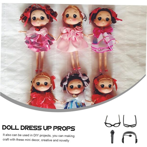 Mini Casco e Mini Occhiali per Bambole - Set 4 Pezzi Accessori Decorativi DIY