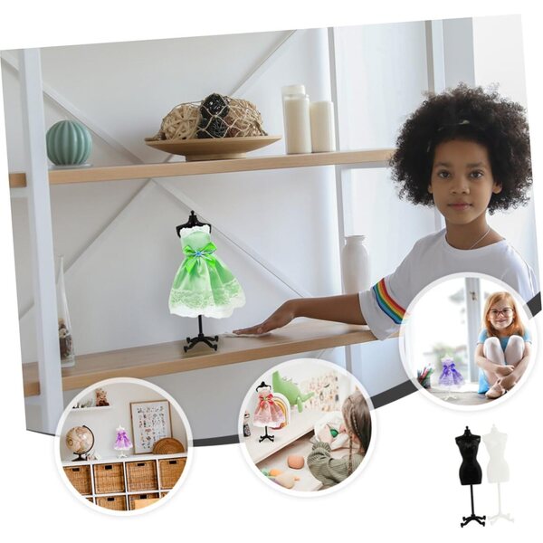 FOMIYES Set 4 Supporti per Figurine in Plastica Nero, Stabile e Resistente