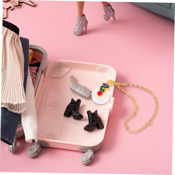 Set 2 Mini Collane per bamboles in Metallo e Plastica - Accessori Moda Bambole 1:6