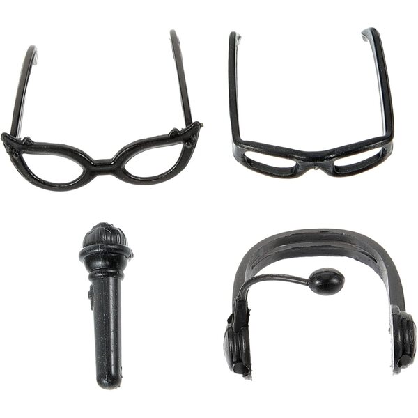 Set Mini Accessori per bambole: Casco, Microfono e Occhiali per Decorazione e DIY