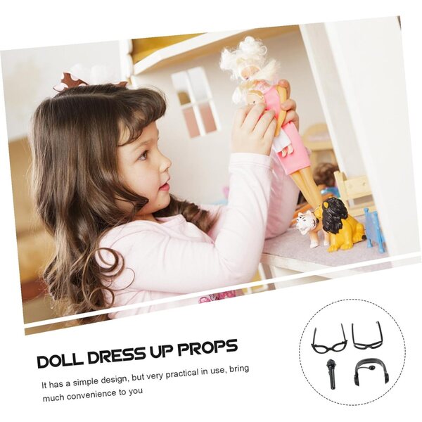 Set Mini Accessori per bambole: Casco, Microfono e Occhiali per Decorazione e DIY