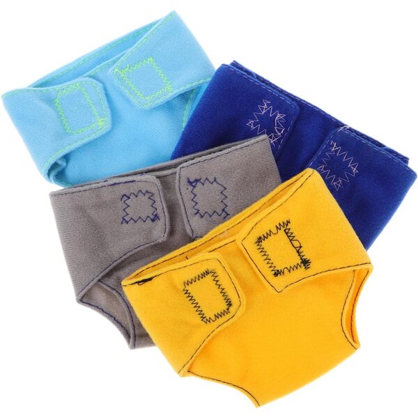Set 4 Culottes per bambole con Chiusura Velcro Accessori Realistici per Bambini