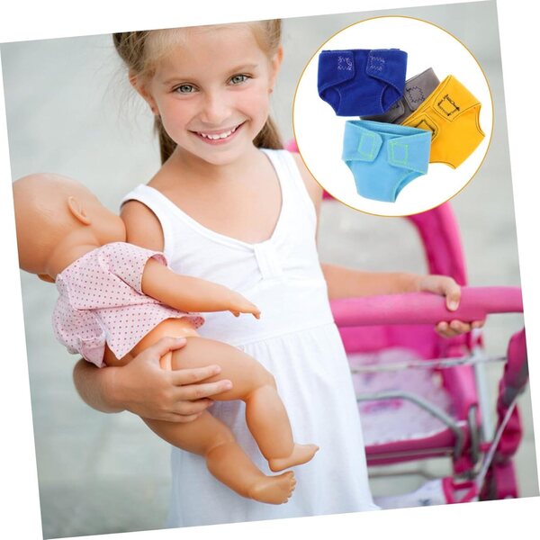 Set 4 Culottes per bambole con Chiusura Velcro Accessori Realistici per Bambini