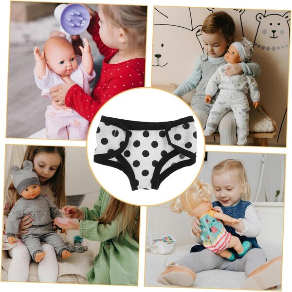 ORFOFE Puppen-Hosenhose mit Punkten aus Baumwolle, 13,5 x 10 cm, für Puppensimulationsspiel