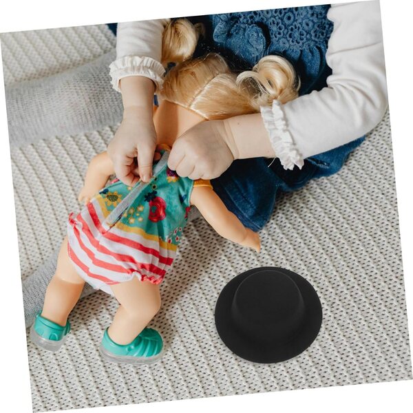 Mini Cappello a cilindro in feltro nero per bambola da 20 cm - Accessorio fai da te