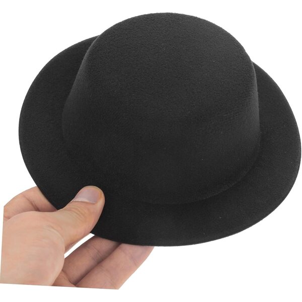 Mini Cappello a cilindro in feltro nero per bambola da 20 cm - Accessorio fai da te