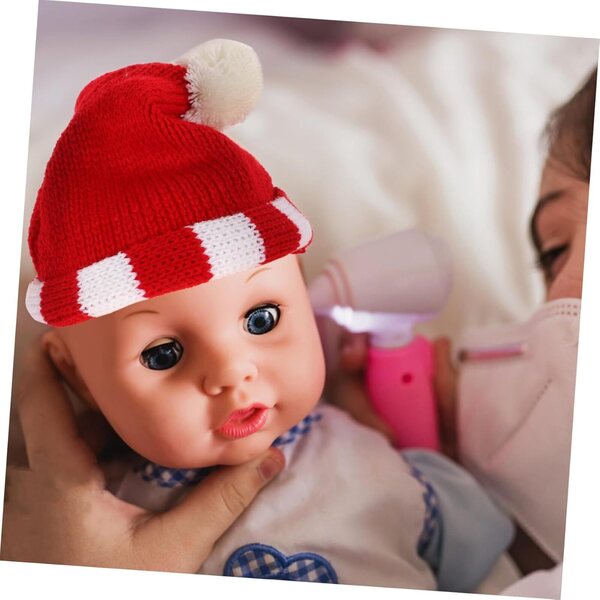 Mini Bonnet In maglia Rouge in Lana per bambole 18 cm Accessorio DIY Decorativo