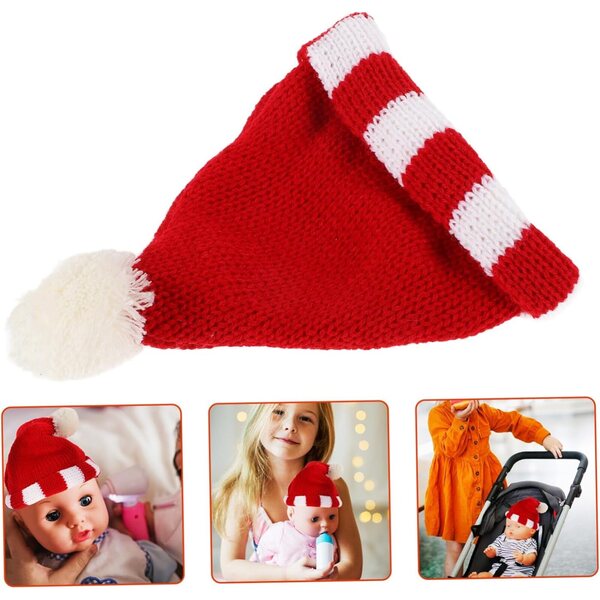 Mini Bonnet In maglia Rouge in Lana per bambole 18 cm Accessorio DIY Decorativo
