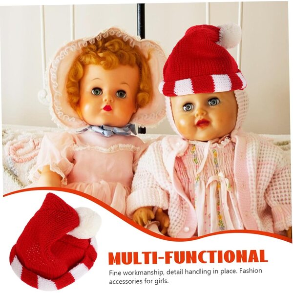 Mini Bonnet In maglia Rouge in Lana per bambole 18 cm Accessorio DIY Decorativo