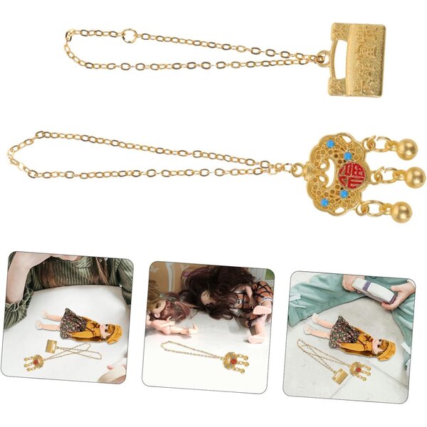 Collane Miniature Dorate per Bambole 1:6 - Accessori Gioielli Bambini FUNNETOYU
