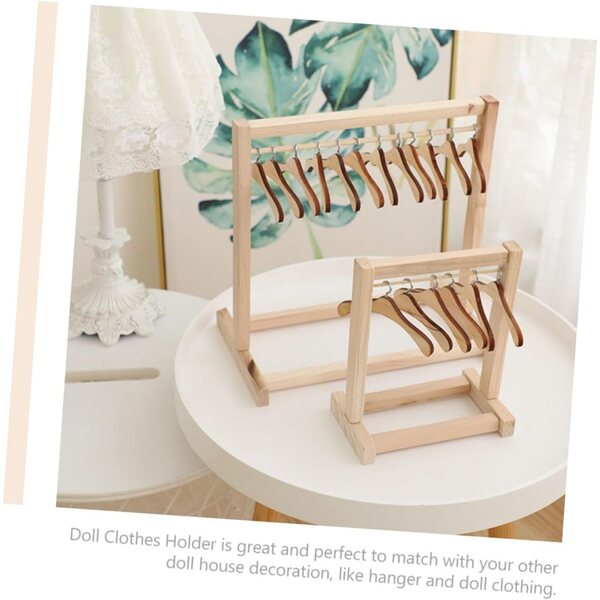 PartyKindom Set 10 Holz-Zinsen mit Miniatur-Kleiderhalter für Puppen 30 x 30 x 18 cm