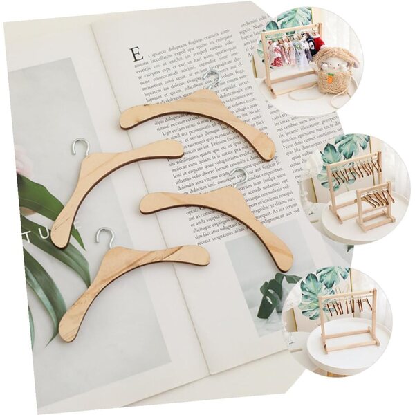 PartyKindom Set 10 Holz-Zinsen mit Miniatur-Kleiderhalter für Puppen 30 x 30 x 18 cm