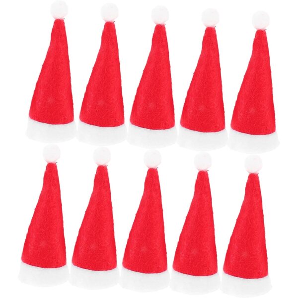 Mini cappelli natalizi decorativi per lecca-lecca - set 24 pezzi, design elfo rosso