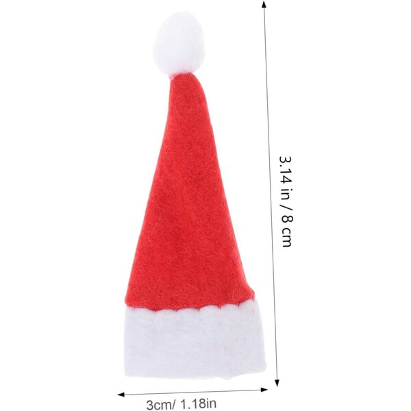 Mini cappelli natalizi decorativi per lecca-lecca - set 24 pezzi, design elfo rosso