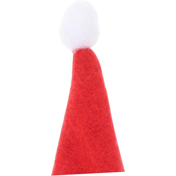 Mini cappelli natalizi decorativi per lecca-lecca - set 24 pezzi, design elfo rosso